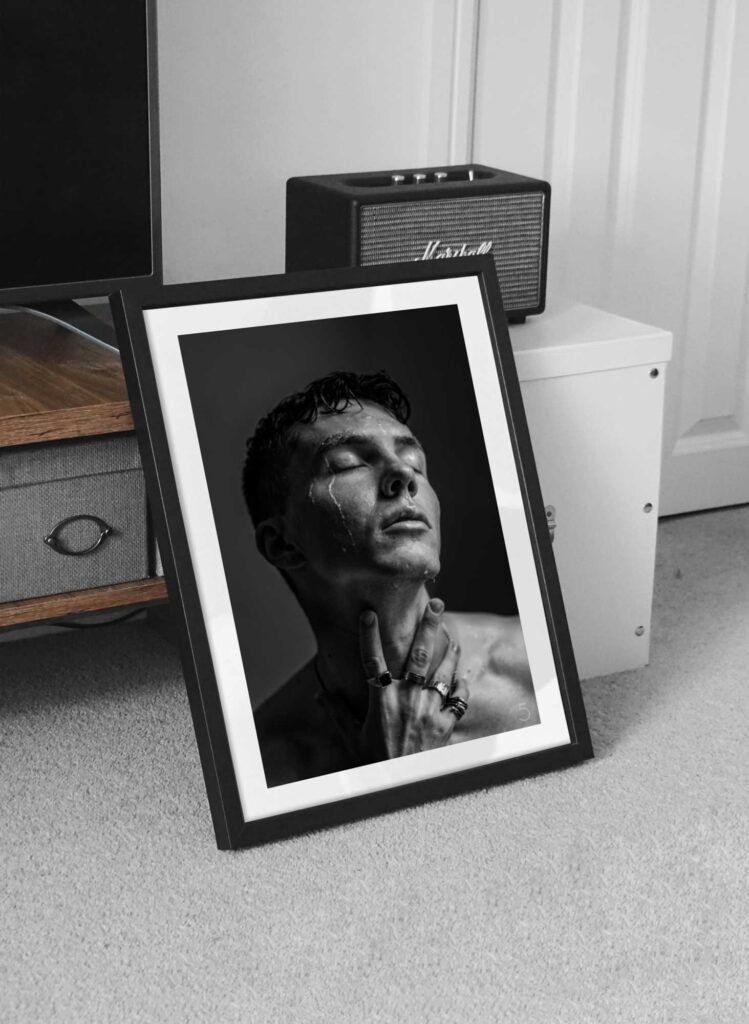 Limited prints French men portraits black and white wet face